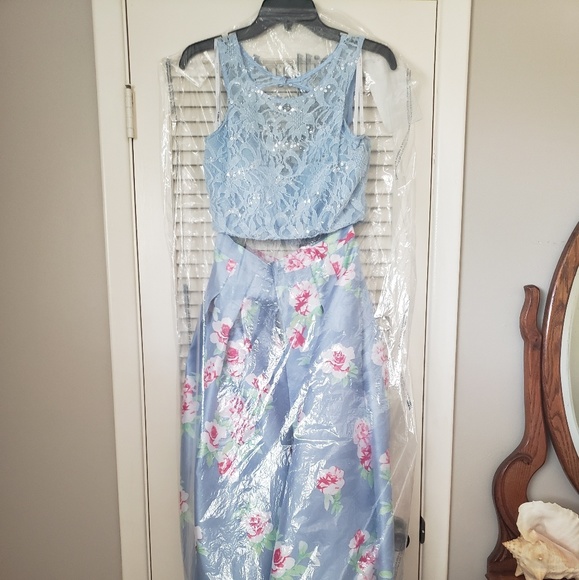 B.Darlin Floral Full Length Prom Dress - Picture 5 of 5